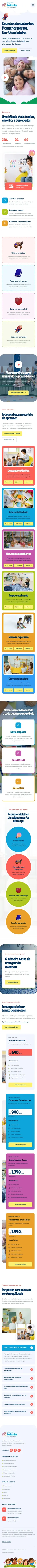 Captura completa da versão mobile de Pequenos Horizontes