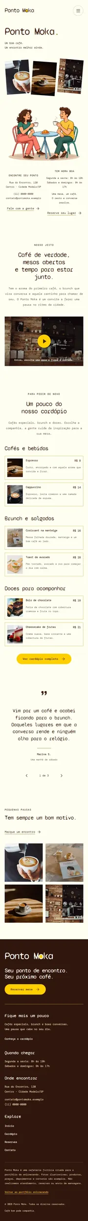 Captura completa da versão mobile de Ponto Moka