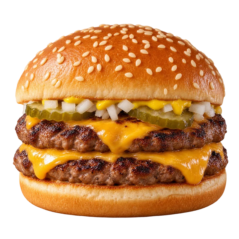 Duplo Cheddar com duas carnes na brasa